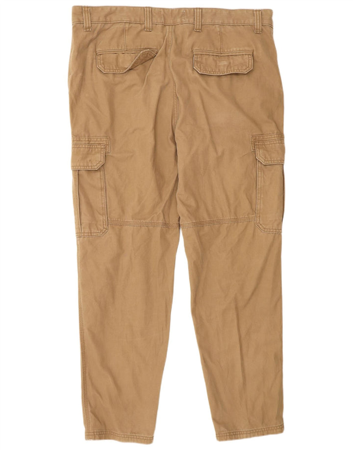 Calça cargo masculina cônica Marks & Spencer W38 L29 algodão marrom