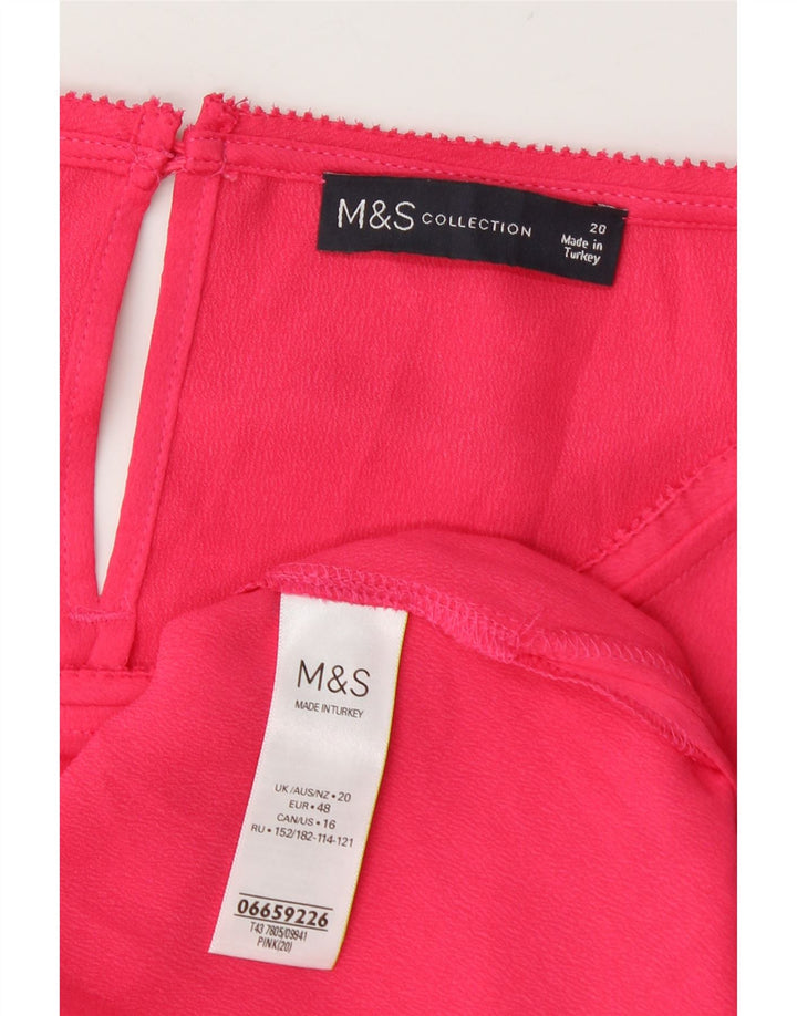 Blusa feminina Marks & Spencer UK 20 2XL poliéster rosa