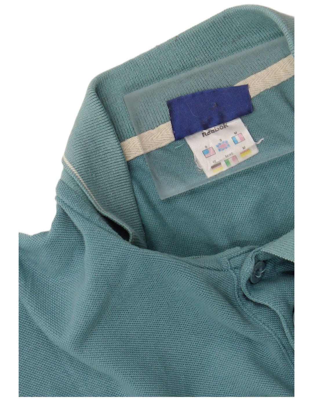 Camisa polo masculina REEBOK pequena azul algodão