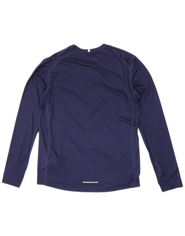 Nike Mens Dri Fit Top Manga Longa XL Azul Marinho Poliéster