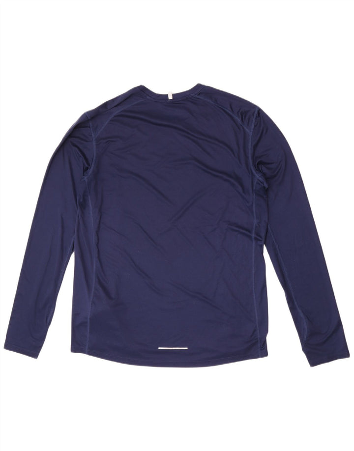 Nike Mens Dri Fit Top Manga Longa XL Azul Marinho Poliéster