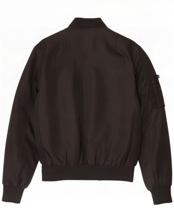 Vintage Mens Bomber Jacket UK 38 Nylon preto médio