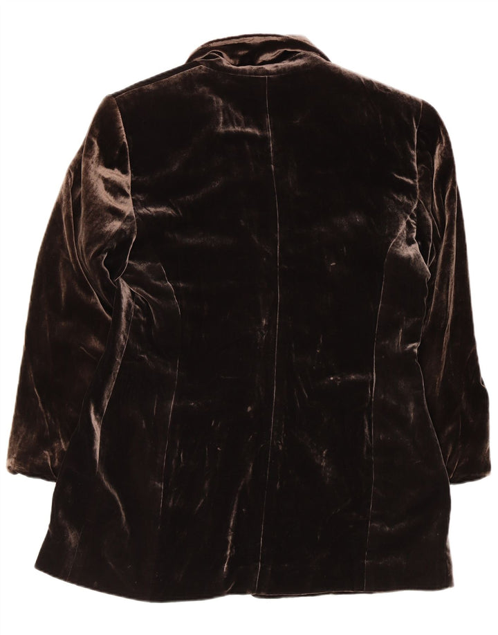 Jaqueta blazer feminina APRIORI com 3 botões Reino Unido 14 grande seda marrom