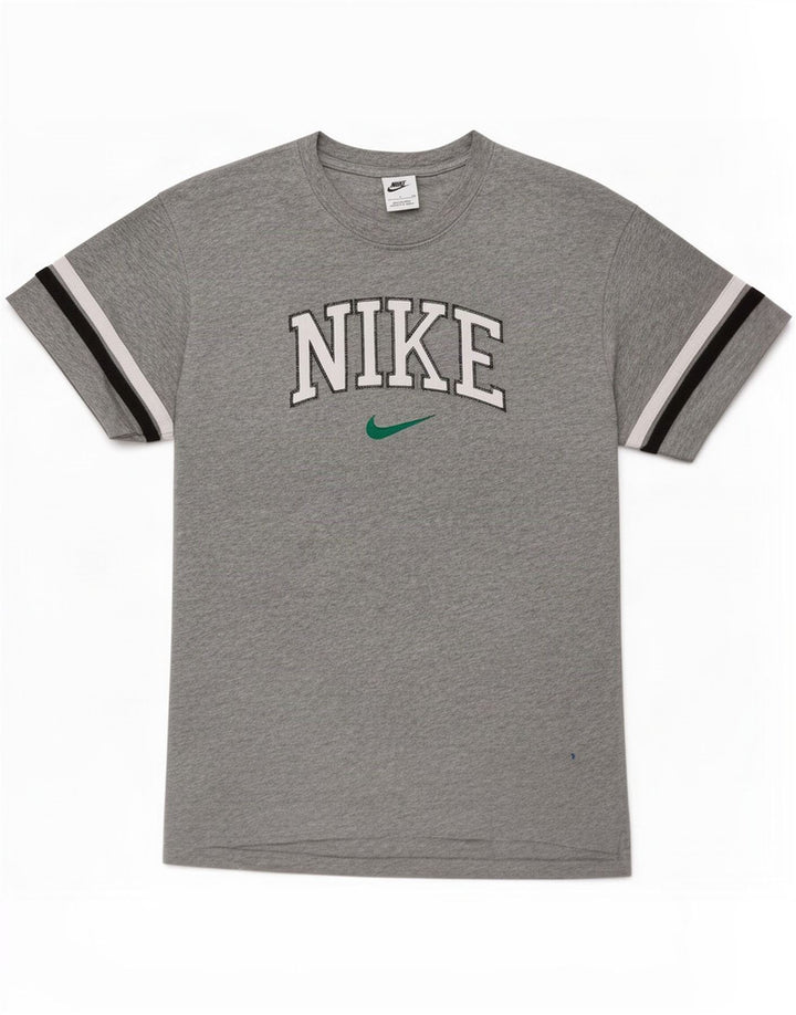 Camiseta Nike masculina gráfica Top pequeno algodão listrado cinza
