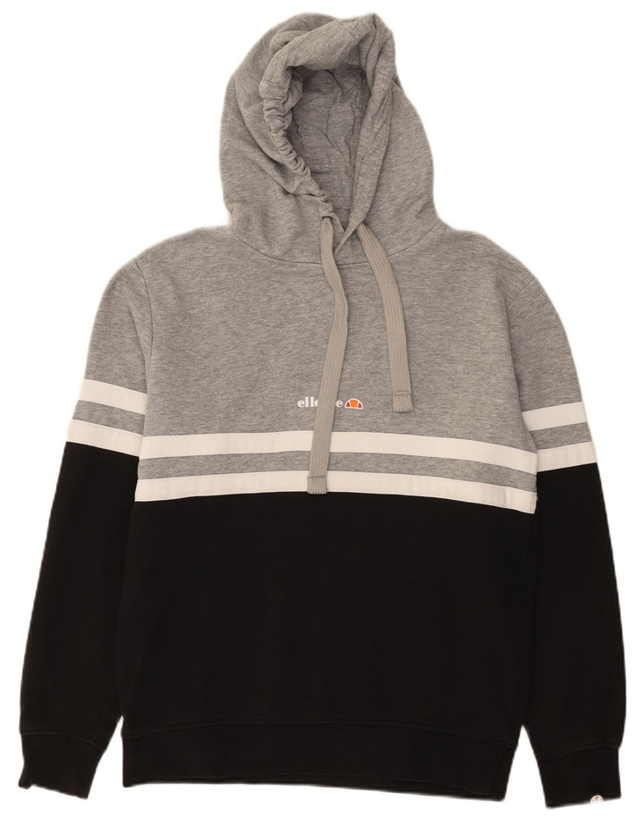Ellesse moletom com capuz masculino pequeno cinza colorblock algodão