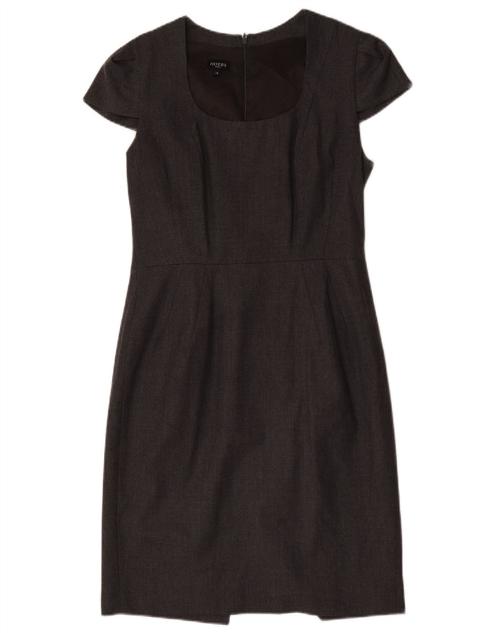 Vestido bainha feminino Hobbs UK 12 lã cinza médio