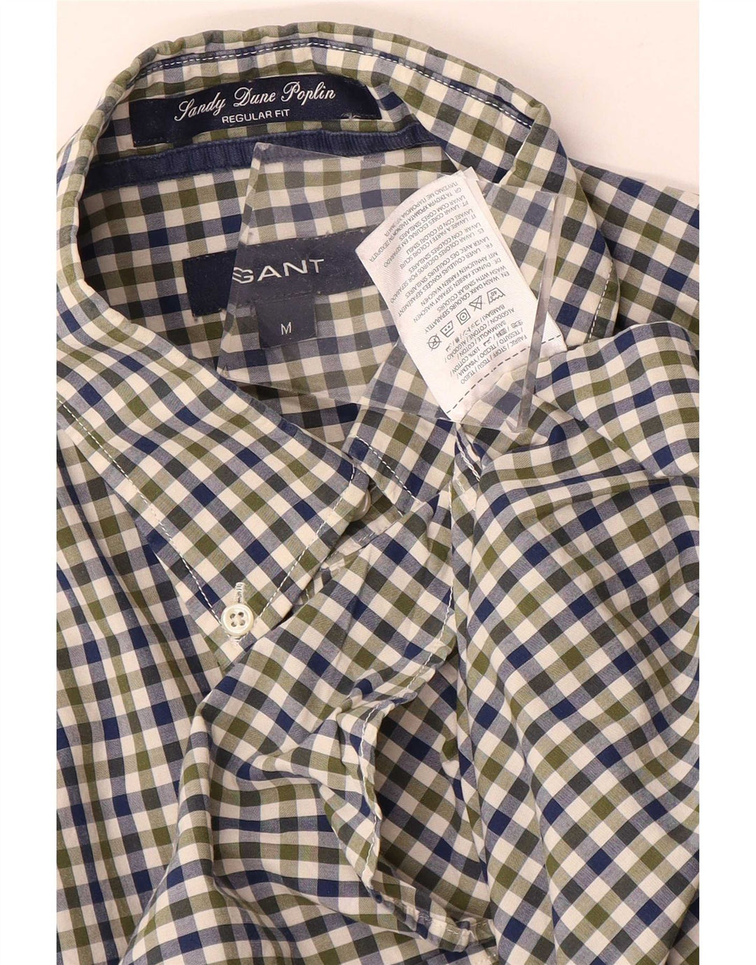 Camisa masculina Gant Regular Fit de algodão guingão verde médio