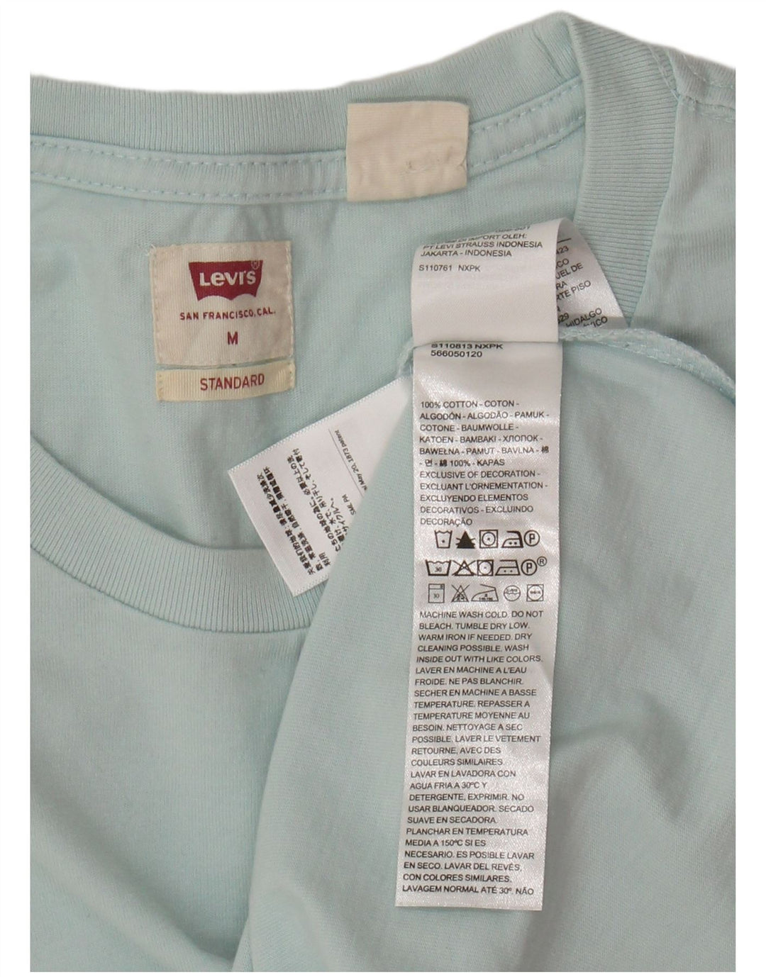 Camiseta masculina padrão LEVI'S de algodão azul médio