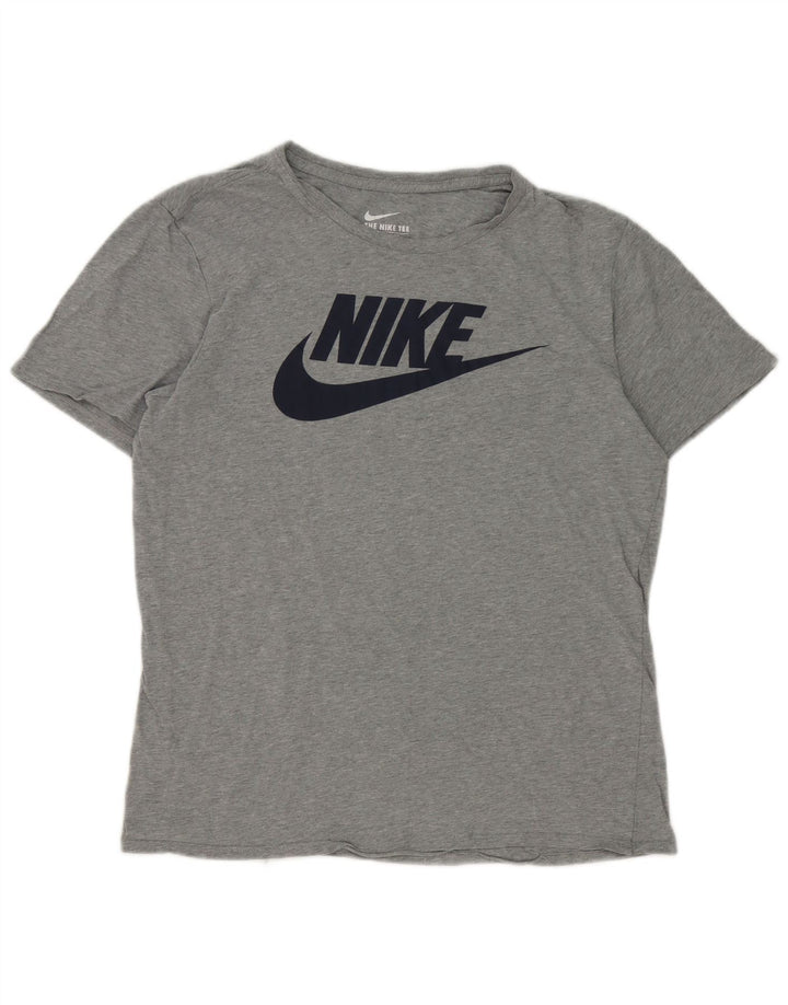 Camiseta Nike masculina Athletic Cut Graphic Top cinza médio manchado