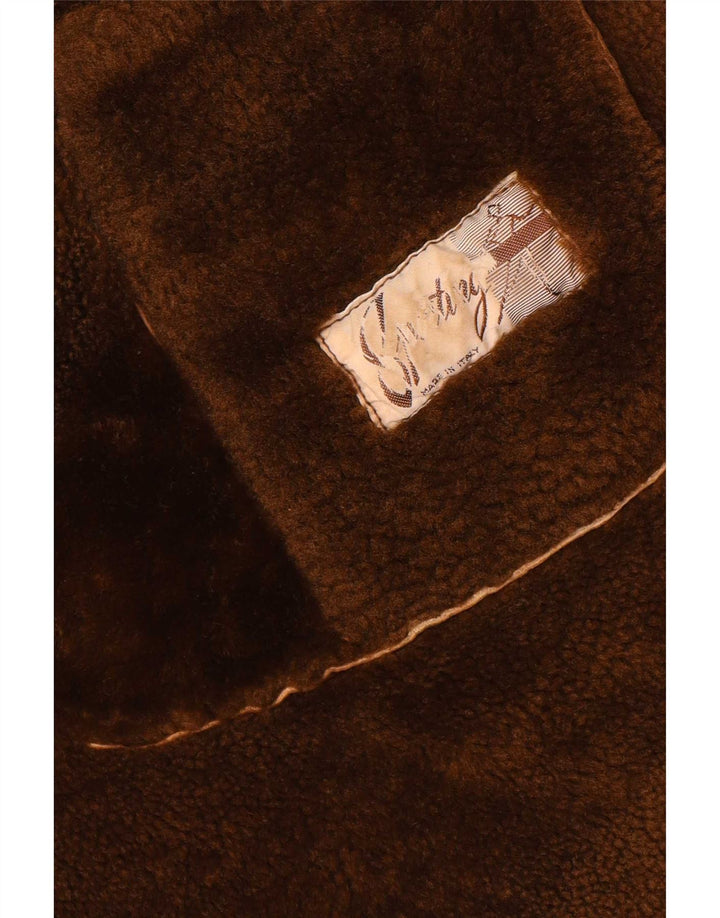 Jaqueta masculina vintage Shearling UK 38 marrom médio