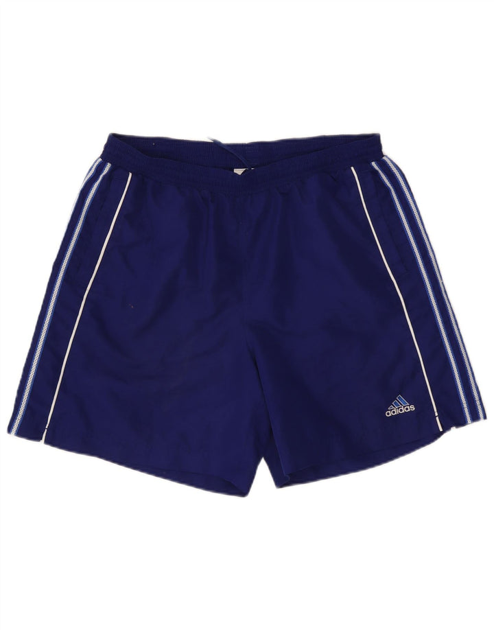 Shorts esportivos masculinos Adidas grandes poliéster azul marinho