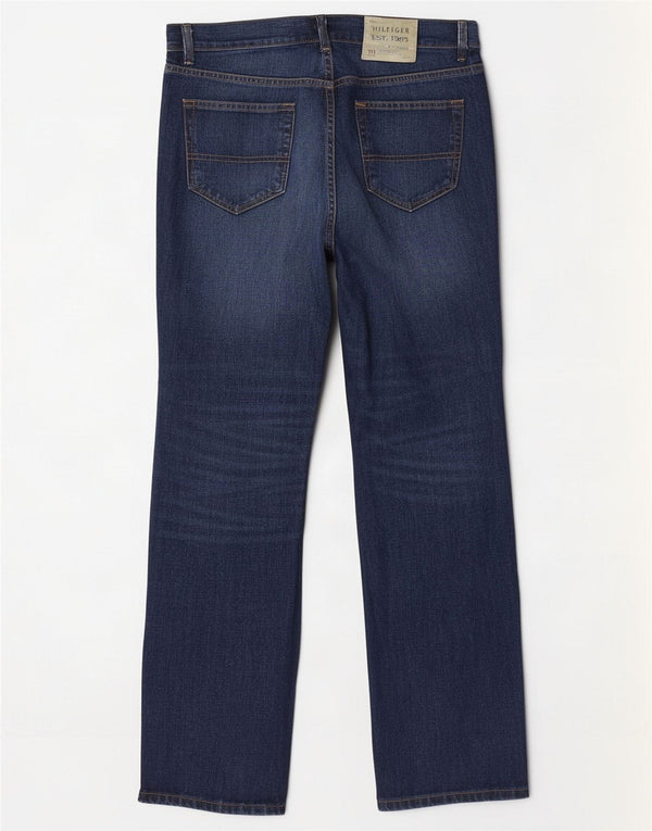 Jeans retos masculinos Tommy Hilfiger W38 L34 algodão azul marinho