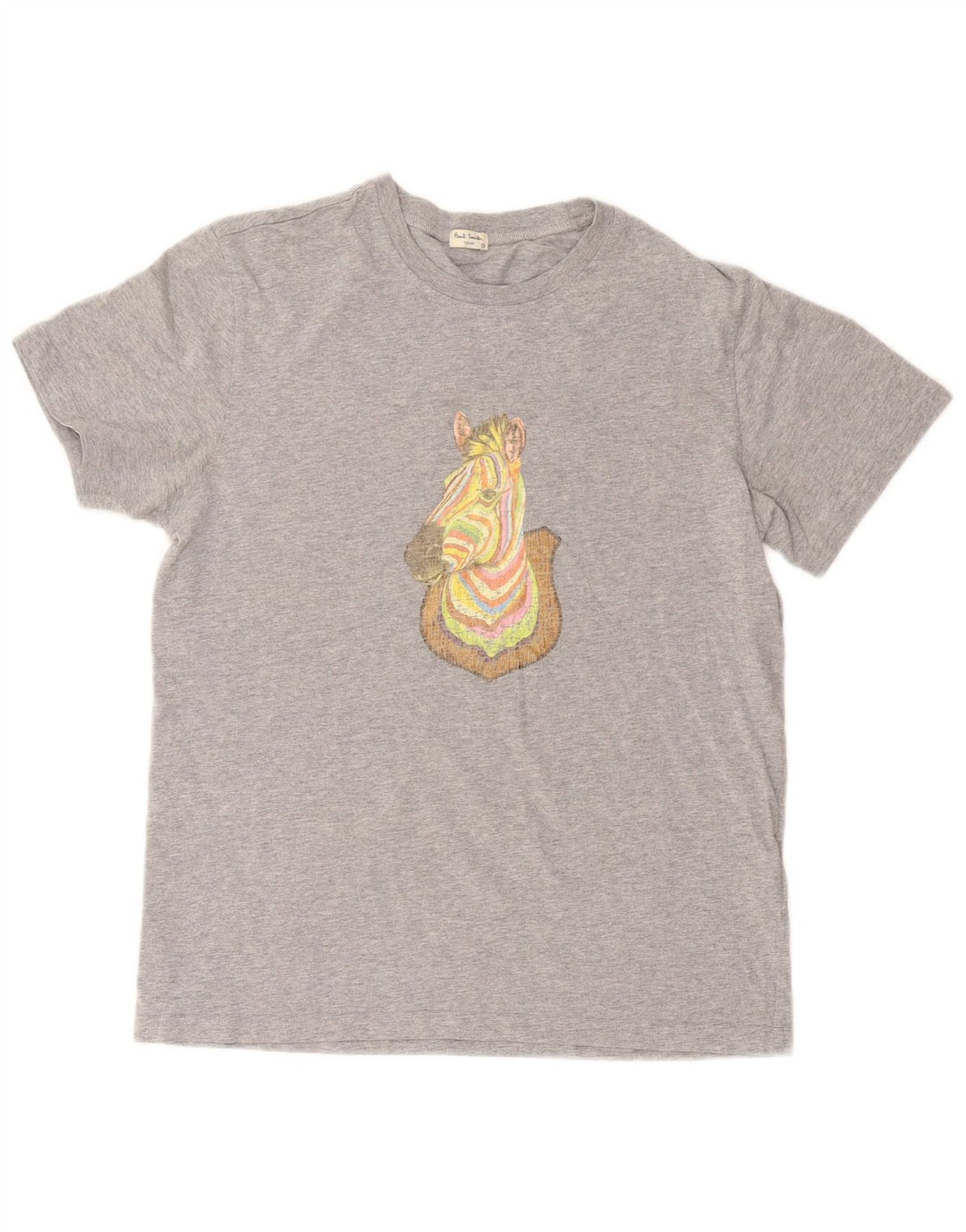 Camiseta masculina PAUL SMITH com estampa gráfica pequena de algodão cinza com estampa animal