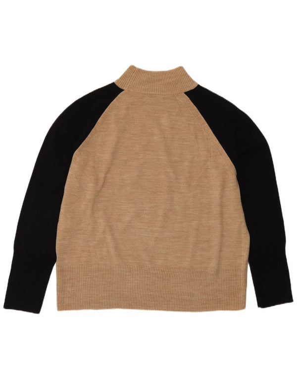 Suéter feminino Marks & Spencer com gola tartaruga Reino Unido 14 médio bege