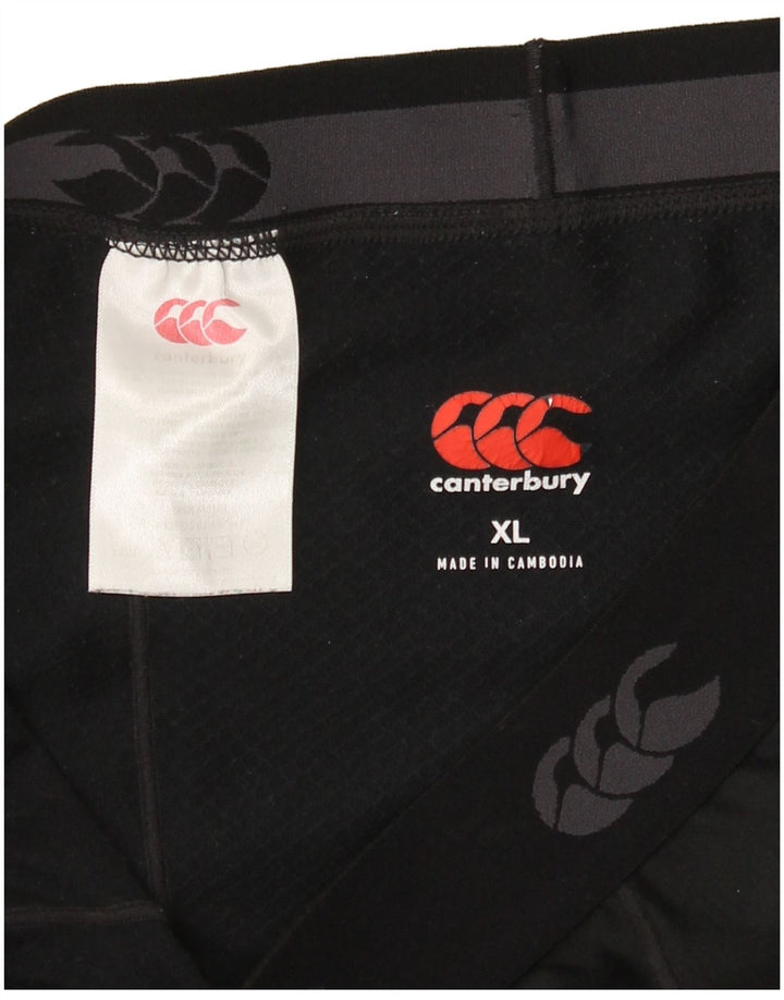 Shorts esportivos gráficos masculinos Canterbury XL poliéster preto