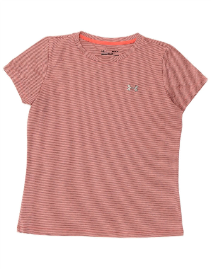 Camiseta feminina Under ARMOUR Heat Gear Top Reino Unido 14 risca de giz rosa médio