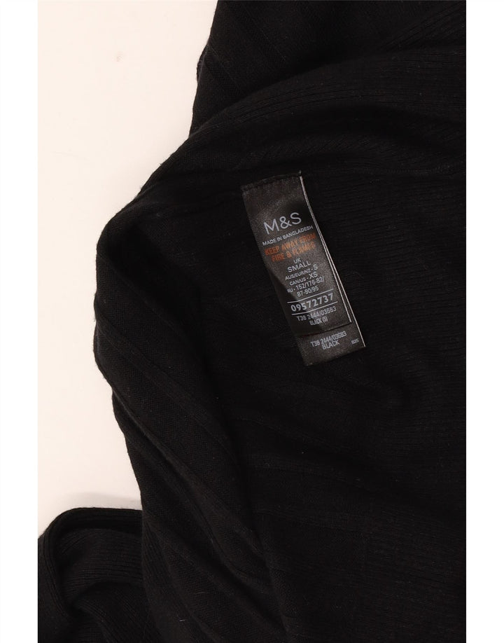 Suéter cardigã aberto feminino Marks & Spencer Reino Unido 10 listrado preto pequeno