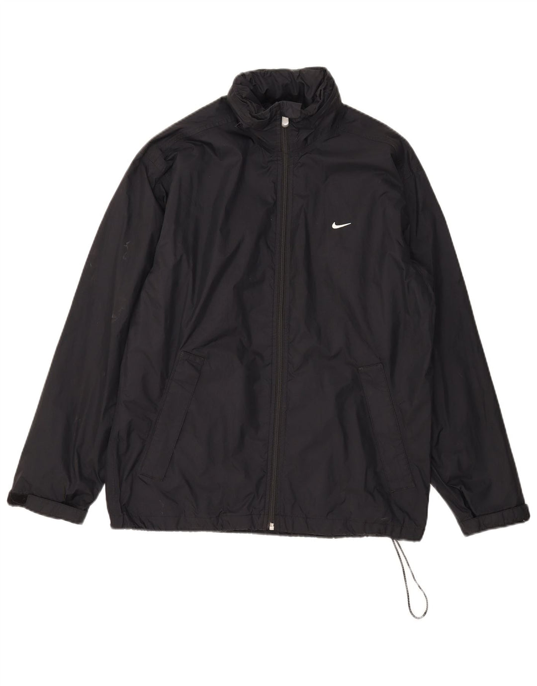 Jaqueta de chuva masculina Nike com capuz UK 36/38 pequena preta nylon