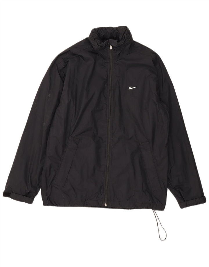 Jaqueta de chuva masculina Nike com capuz UK 36/38 pequena preta nylon