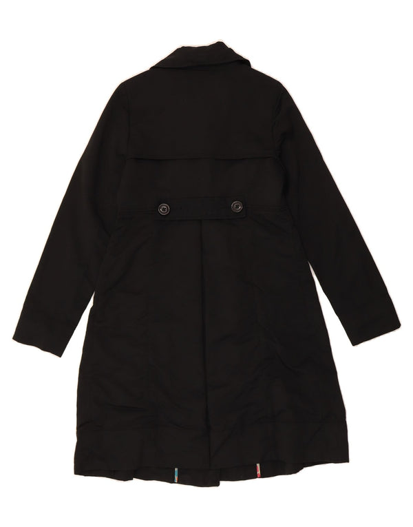 Trench Coat feminino MOSSIMO Reino Unido 10 pequeno algodão preto