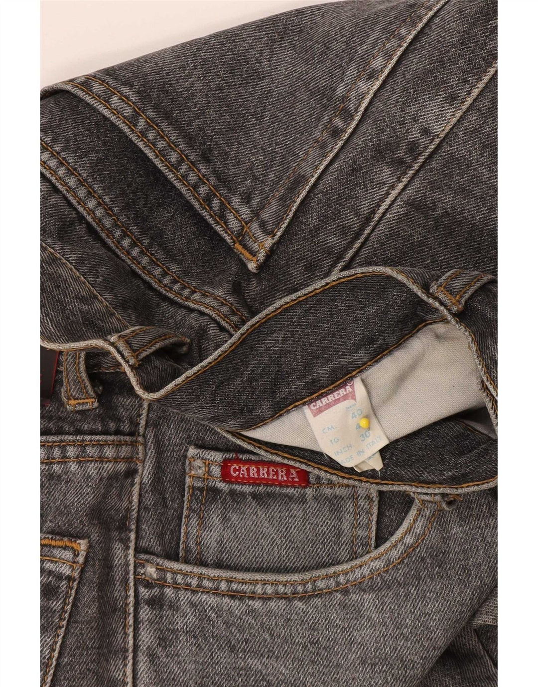 Carrera Mens Straight Jeans W30 L28 Algodão Cinza