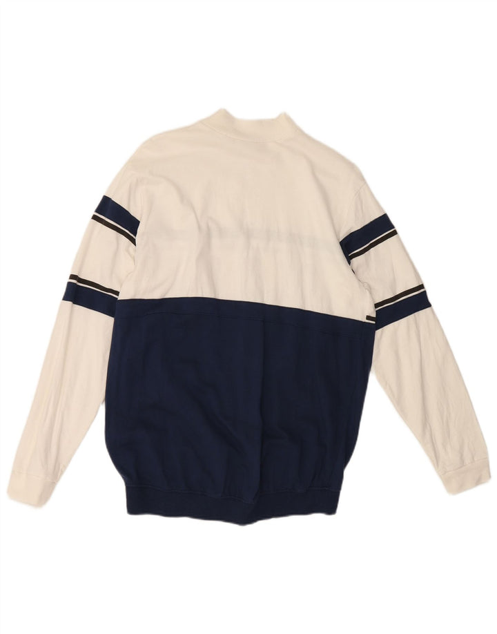 Zara Mens Trafaluc Graphic Moletom Jumper Médio Branco Colorblock