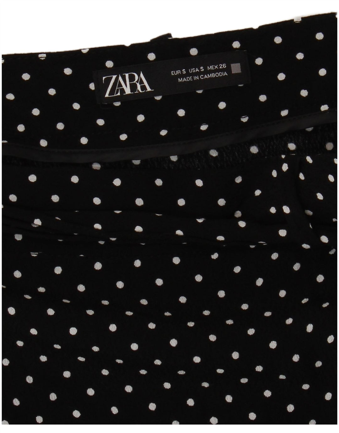 ZARA Shorts feminino casual pequeno W26 com bolinhas pretas