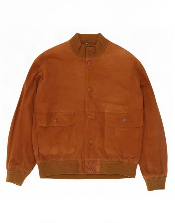Jaqueta bomber masculina vintage de camurça UK 42 XL marrom