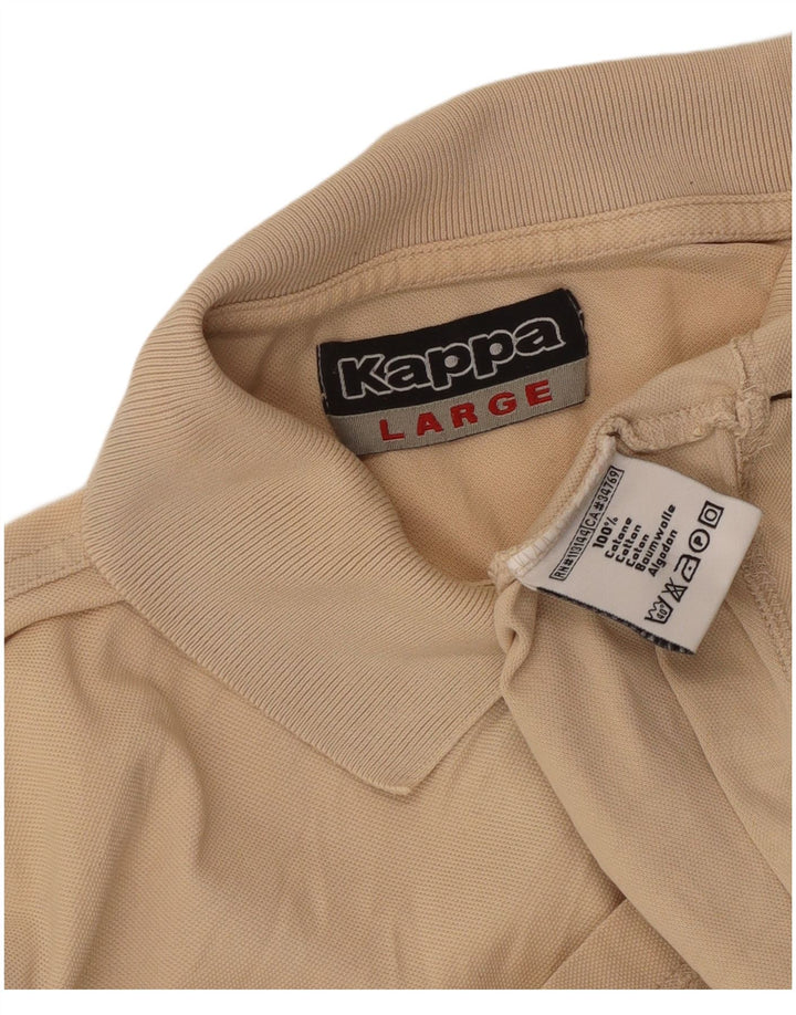 Camisa polo masculina Kappa grande algodão bege