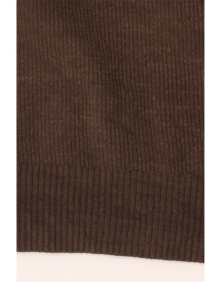 Suéter masculino Zara com gola polo grande poliéster marrom