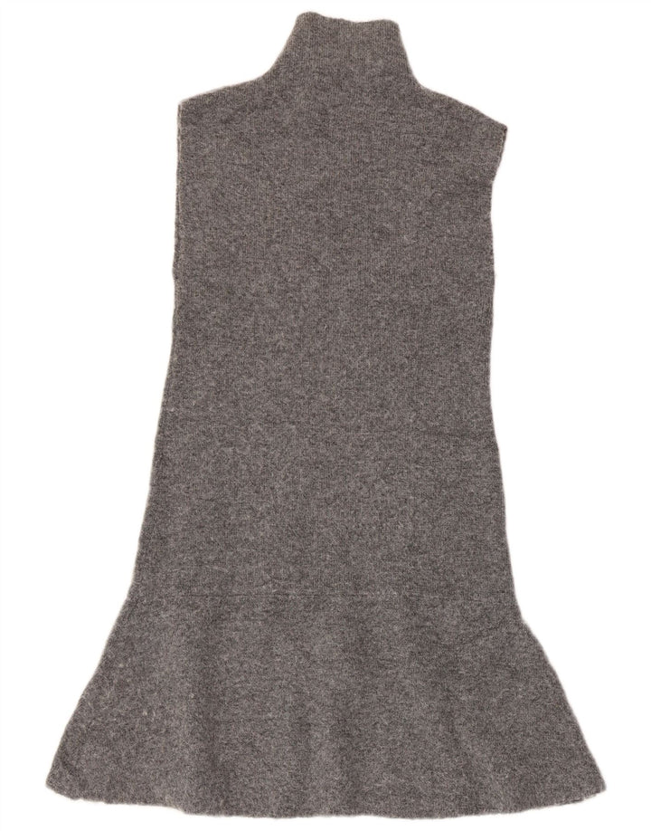 Vestido jumper feminino sem mangas Zara Reino Unido 8 pequeno poliéster cinza