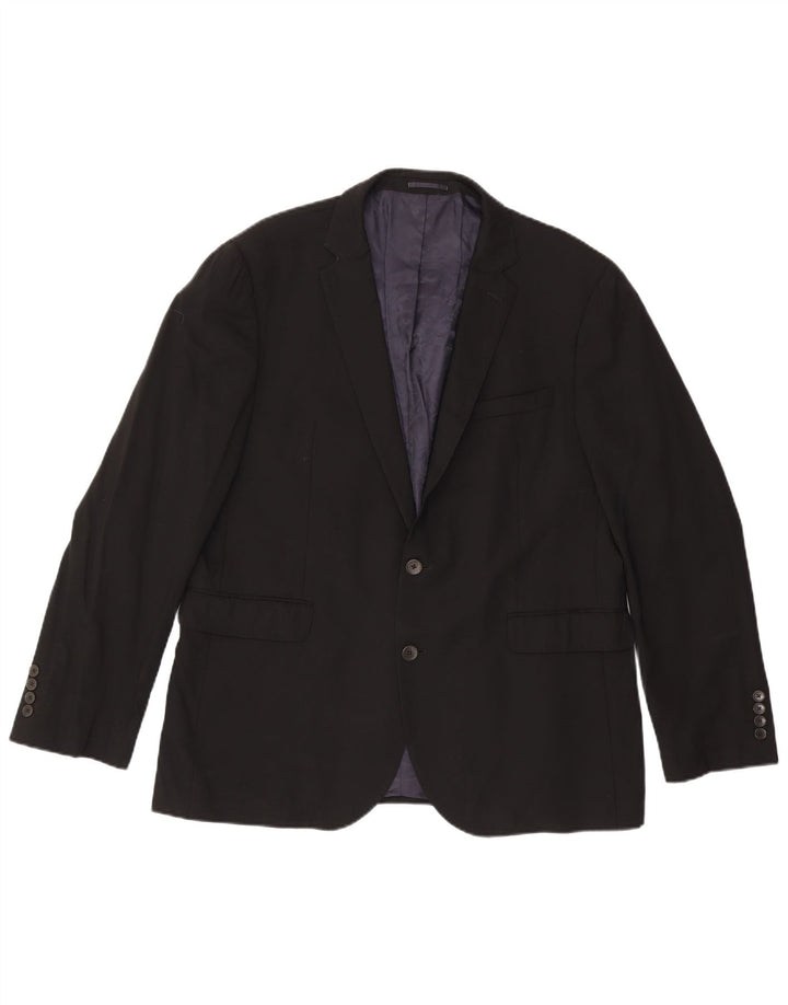 Jaqueta blazer masculina John Lewis sob medida com 2 botões Reino Unido 44 2XL lã preta