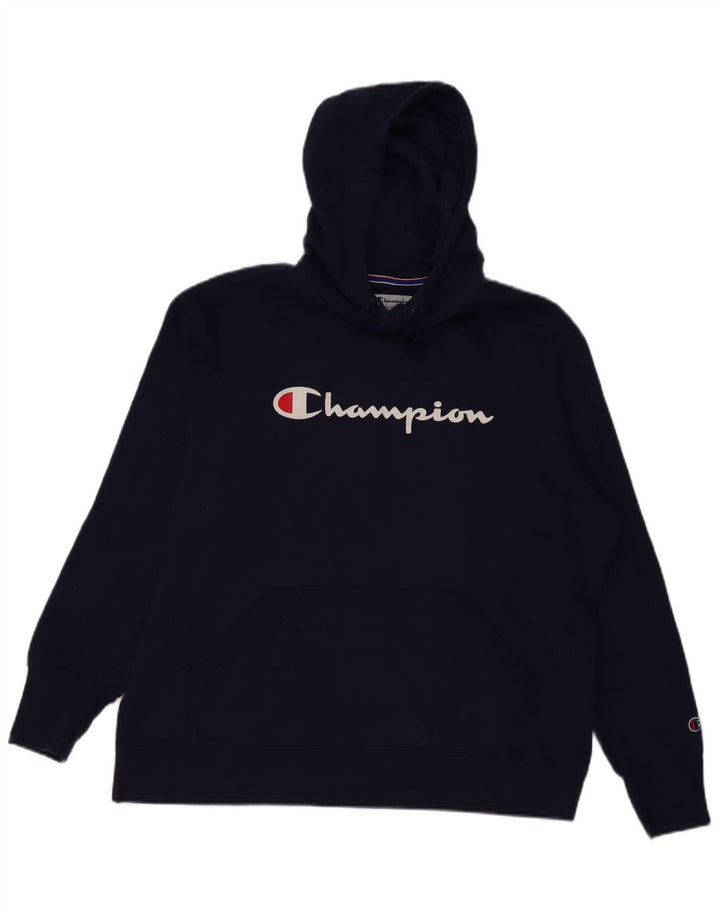 Jumper com capuz gráfico masculino Champion XL azul marinho