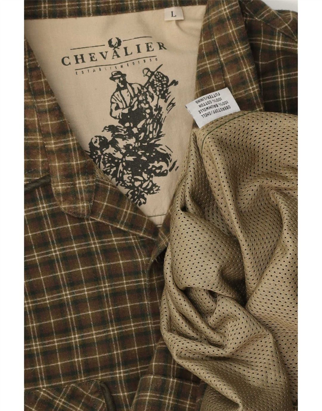 Camisa masculina de flanela Chevalier grande algodão xadrez verde