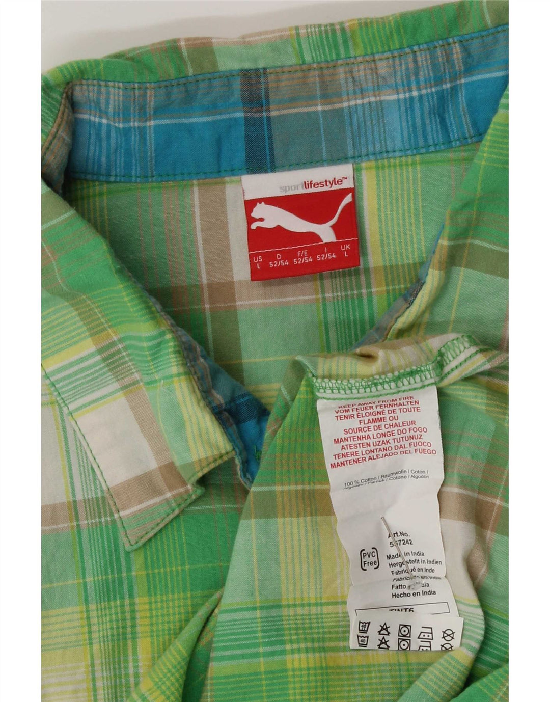 Camisa masculina Nike de manga curta grande algodão xadrez verde