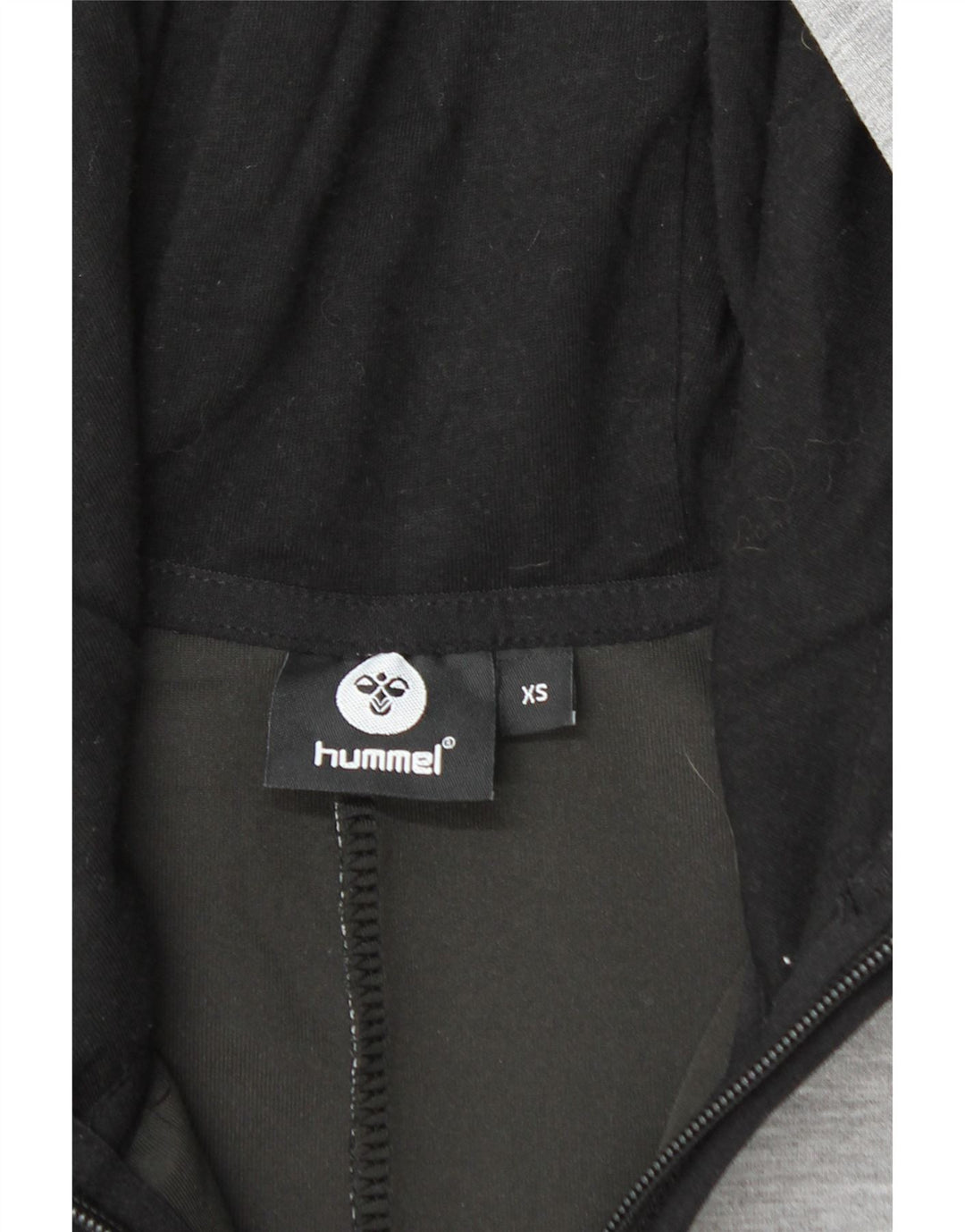 Suéter masculino HUMMEL com capuz e zíper gráfico XS poliéster cinza