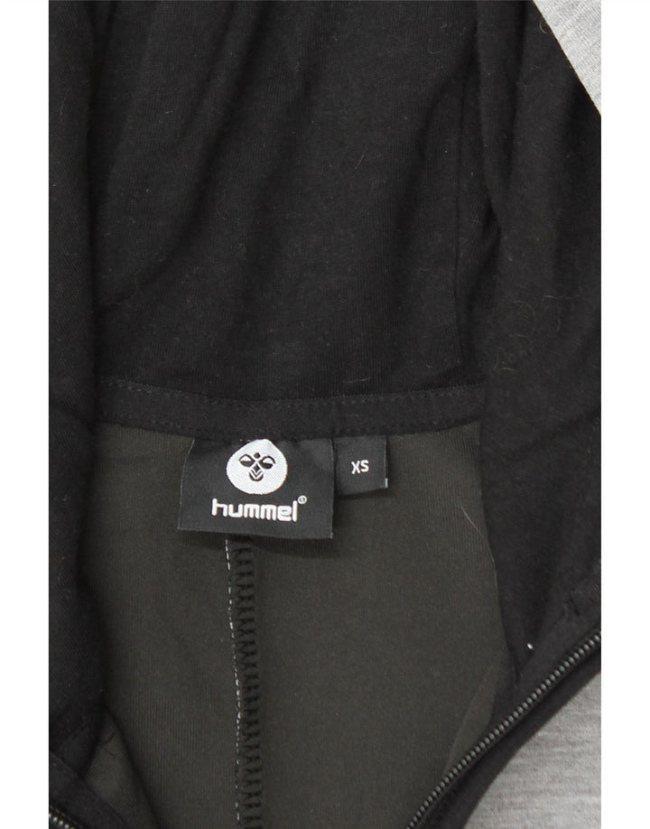 Suéter masculino HUMMEL com capuz e zíper gráfico XS poliéster cinza