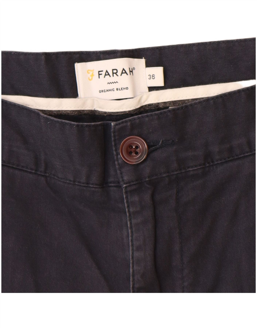 Farah Mens Chino Shorts W36 Grande Algodão Azul Marinho