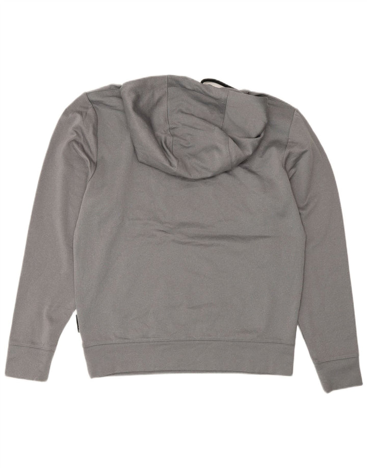 Suéter Dkny masculino com capuz gráfico pequeno cinza poliéster