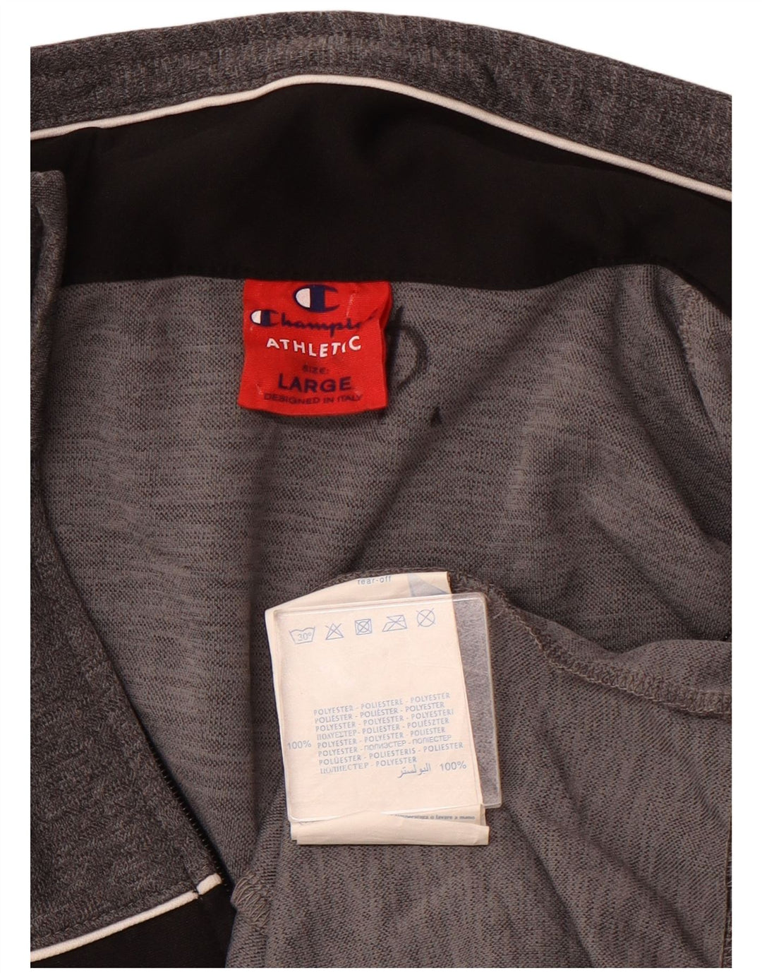CHAMPION Mens Treino Top Jaqueta Grande Poliéster Colourblock Cinza