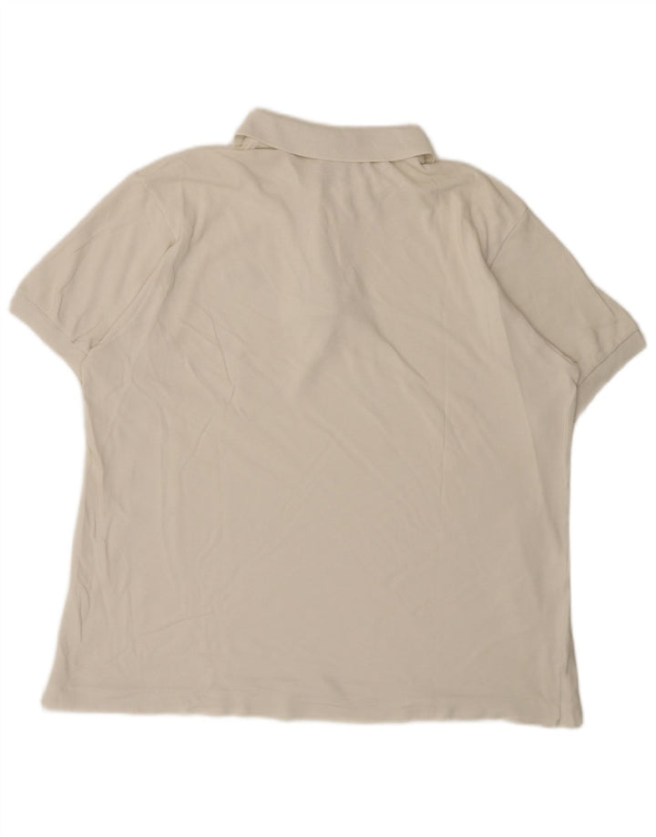 Camisa polo masculina Lacoste tamanho 6 XL algodão branco