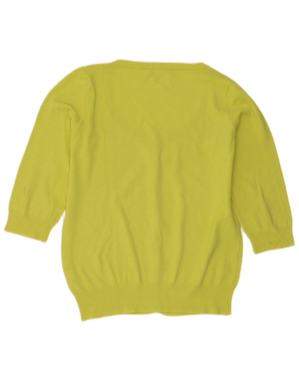 Suéter cardigã feminino Zara manga 3/4 Reino Unido 18 XL algodão verde