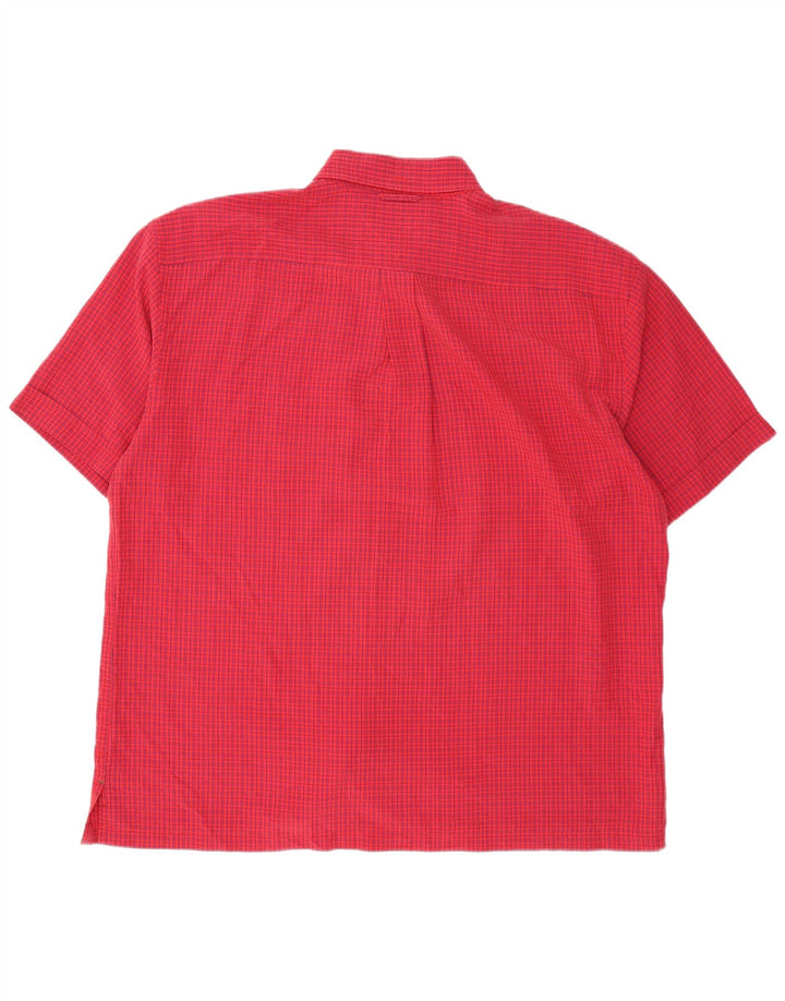 Camisa masculina de manga curta Tommy Hilfiger XL vermelha Gingham Rayon