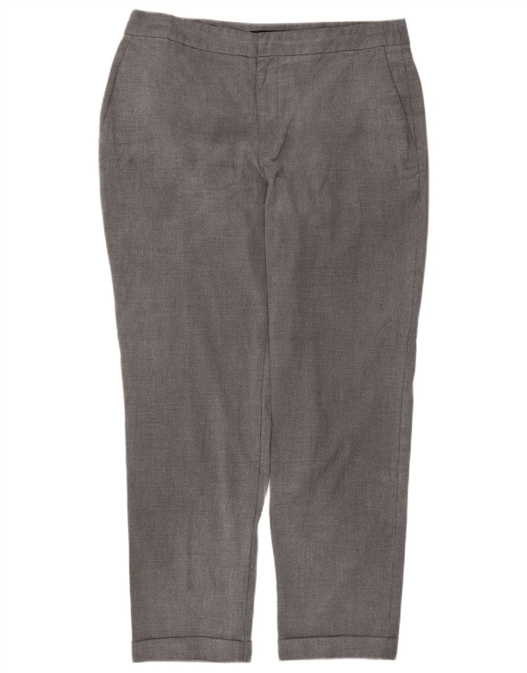 Calça Chino Reta Feminina Zara EU 40 Médio W30 L27 Cinza Houndstooth