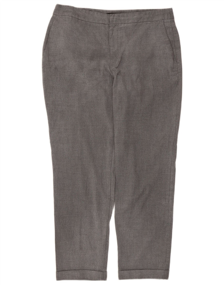 Calça Chino Reta Feminina Zara EU 40 Médio W30 L27 Cinza Houndstooth