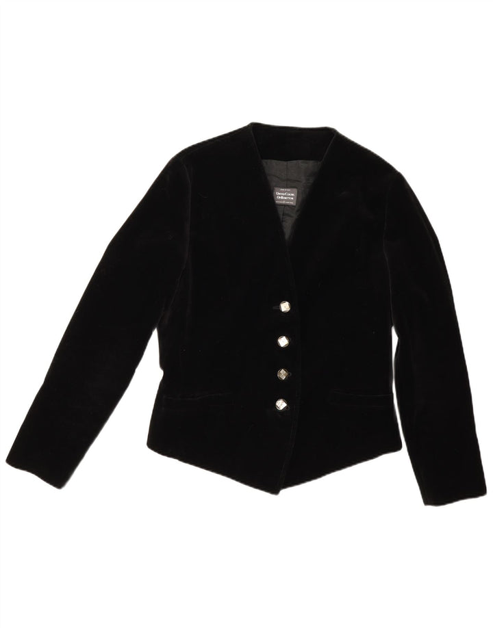 Jaqueta blazer feminina de veludo com 4 botões Benetton IT 44 médio preto