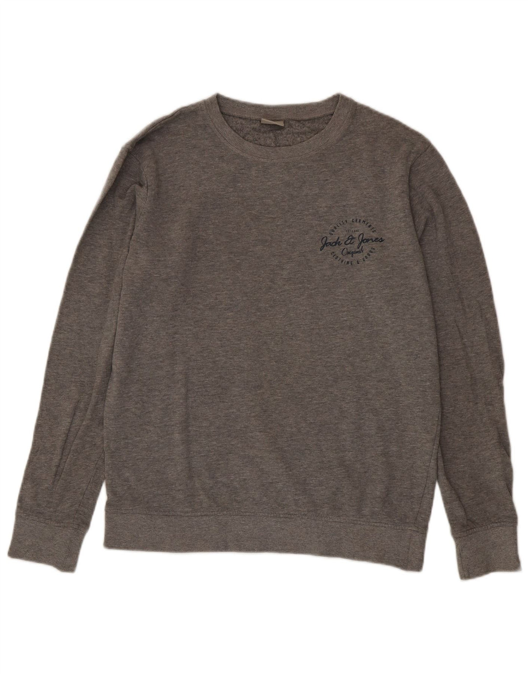 Jack & Jones moletom masculino jumper médio cinza algodão manchado