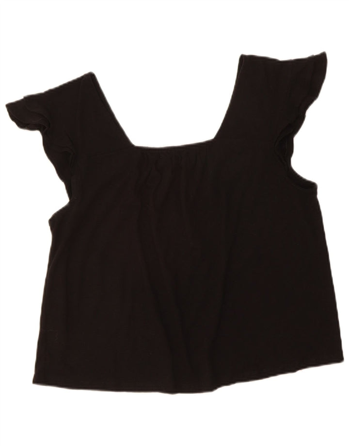 Top cropped feminino BENETTON UK 14 médio preto