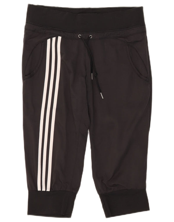 Adidas Womens Climalite Capri Calças de treino Joggers UK 10 Small Black