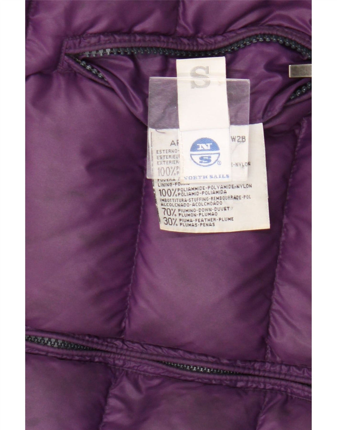 Colete acolchoado reversível feminino North Sails UK 10 pequeno roxo poliamida